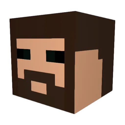 Jin808 Minecraft avatar head, 3D render