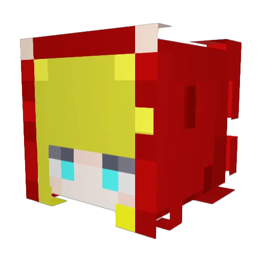 JinLisi Minecraft avatar head, 3D render