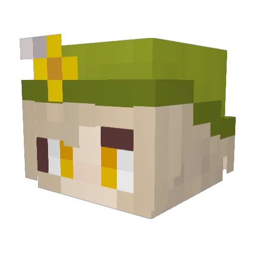 JinMushe Minecraft avatar head, 3D render