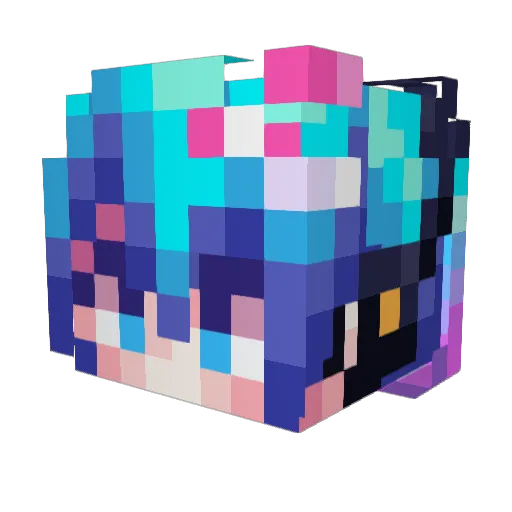 JinYushiyuu Minecraft avatar head, 3D render
