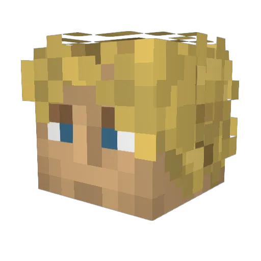 Jin_9O Minecraft avatar head, 3D render