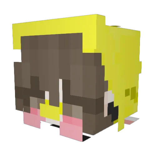 Jinbxas Minecraft avatar head, 3D render