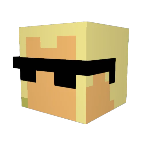 Jinchu17 Minecraft avatar head, 3D render