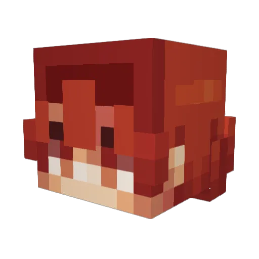 Jinchuu_ Minecraft avatar head, 3D render