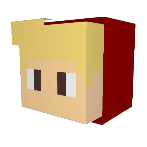 Jindall Minecraft avatar head, 3D render