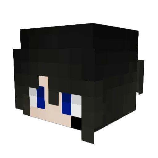 Jing_He Minecraft avatar head, 3D render