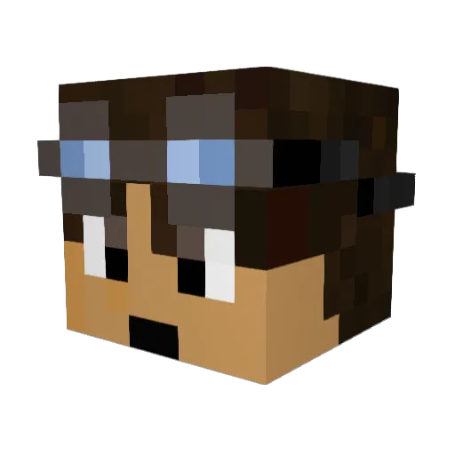 Jingsoul Minecraft avatar head, 3D render