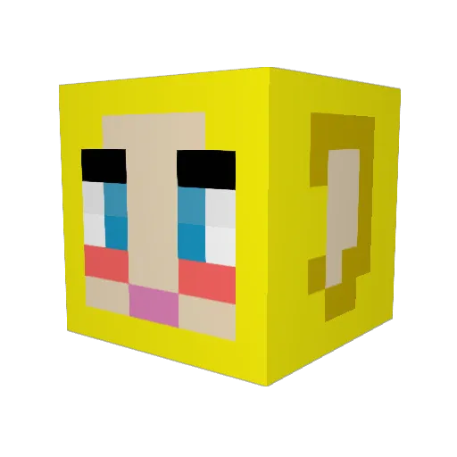 Jinii_ Minecraft avatar head, 3D render