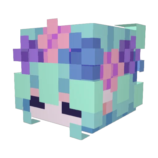Jinjen Minecraft avatar head, 3D render