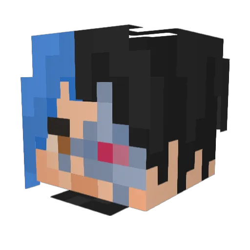 Jinn22 Minecraft avatar head, 3D render