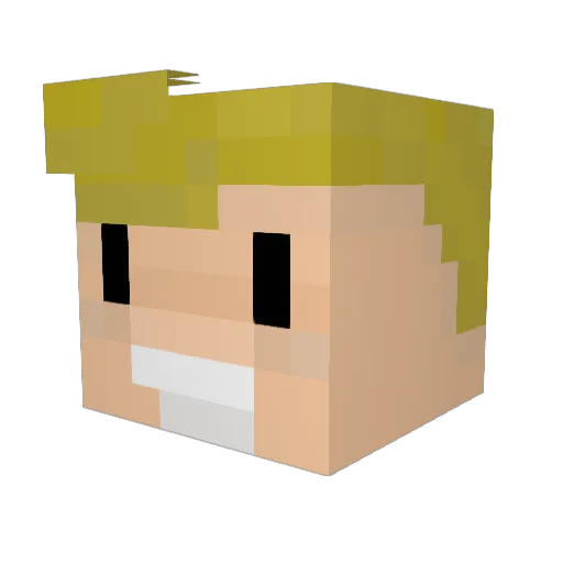 Jinn_i Minecraft avatar head, 3D render