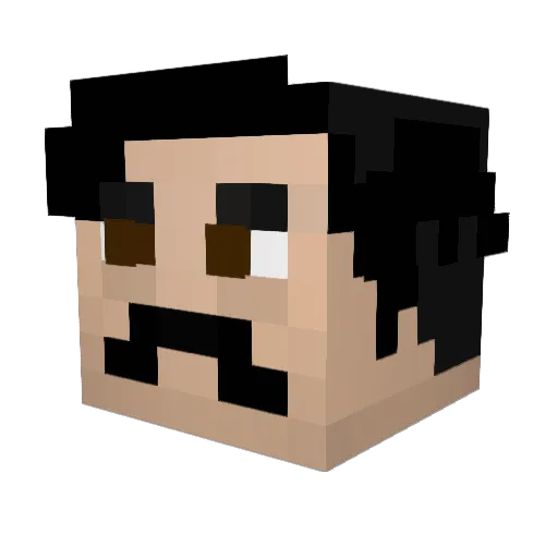 Jinnboi Minecraft avatar head, 3D render