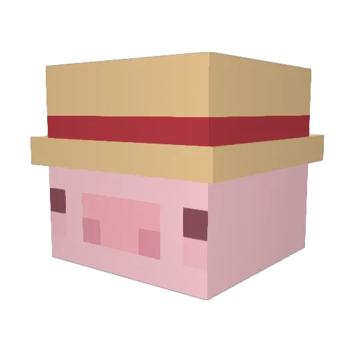 Jinneli Minecraft avatar head, 3D render