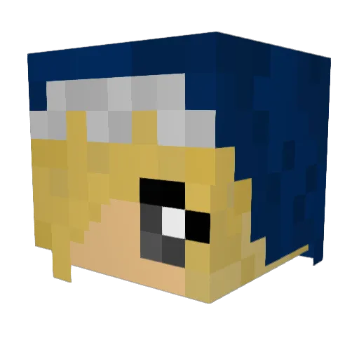 JinnieJin Minecraft avatar head, 3D render
