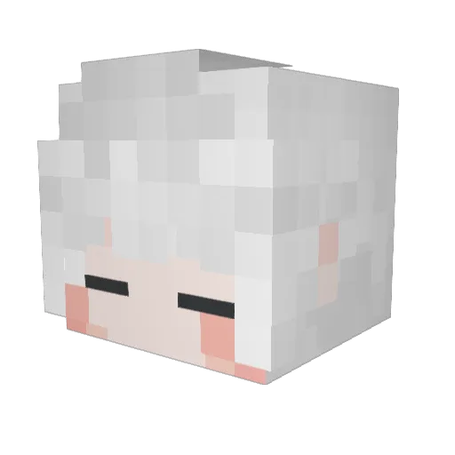 Jinran Minecraft avatar head, 3D render