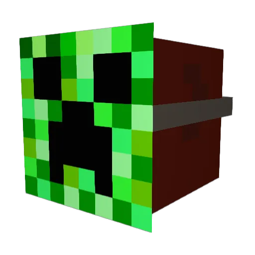Jinshin Minecraft avatar head, 3D render