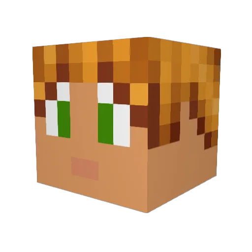 Jinssy Minecraft avatar head, 3D render