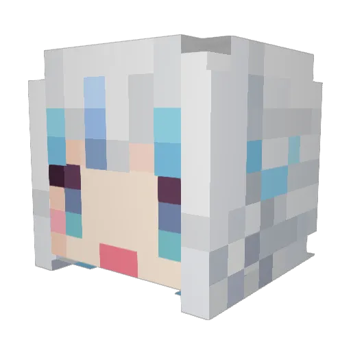Jinu_L Minecraft avatar head, 3D render