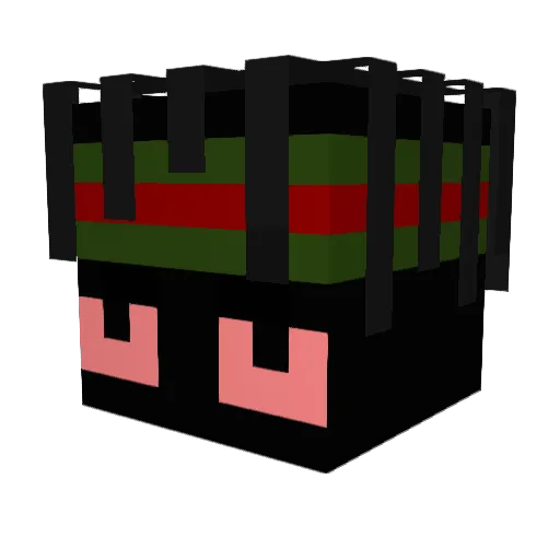 Jinwuj Minecraft avatar head, 3D render