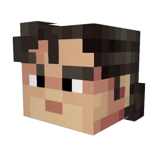 Jinxted Minecraft avatar head, 3D render