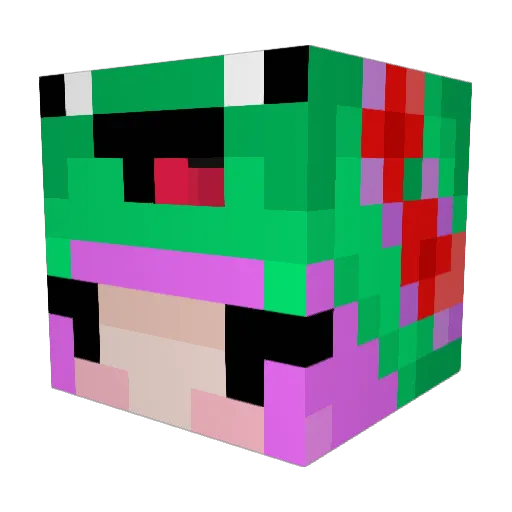 JinxxyBell Minecraft avatar head, 3D render