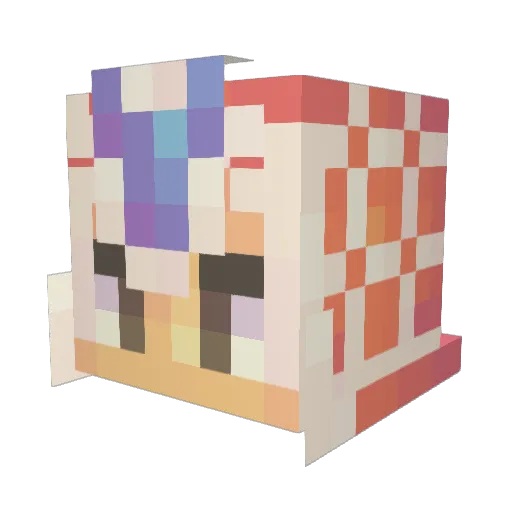 Jinxyneko Minecraft avatar head, 3D render