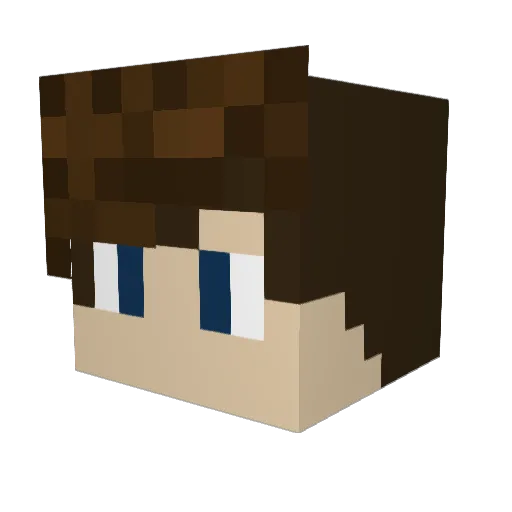 Jinyiis Minecraft avatar head, 3D render