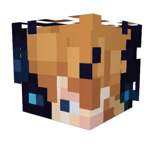 Jinyuall Minecraft avatar head, 3D render