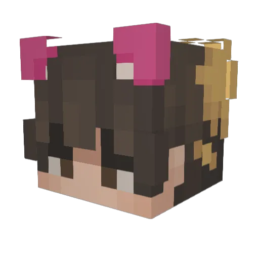 Jinyux Minecraft avatar head, 3D render