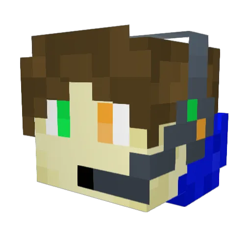 Jiphly Minecraft avatar head, 3D render
