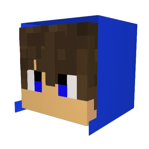 Jippemarten Minecraft avatar head, 3D render
