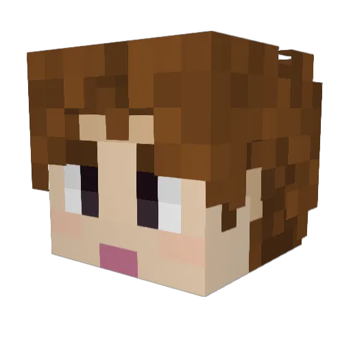Jipsox Minecraft avatar head, 3D render