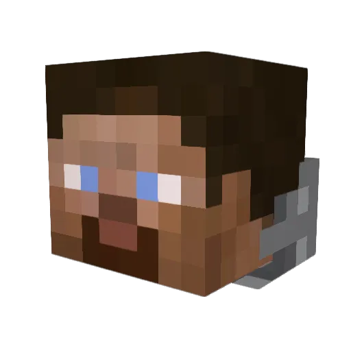Jirira Minecraft avatar head, 3D render