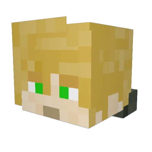 JiroRen Minecraft avatar head, 3D render