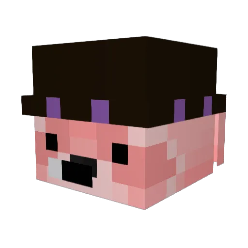 Jirosami Minecraft avatar head, 3D render