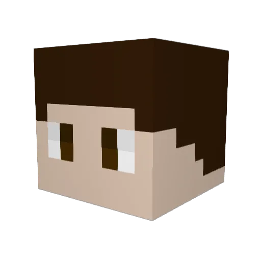 Jirsku Minecraft avatar head, 3D render