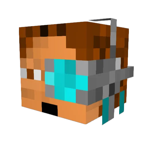 Jiruga Minecraft avatar head, 3D render