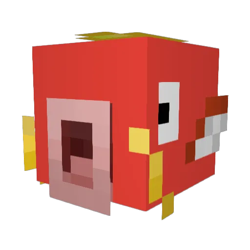 JishDaFish Minecraft avatar head, 3D render