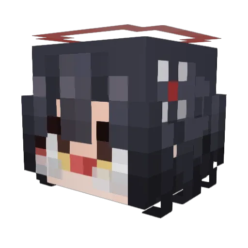 Jishinniki Minecraft avatar head, 3D render