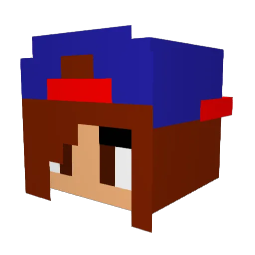 Jisoosy Minecraft avatar head, 3D render
