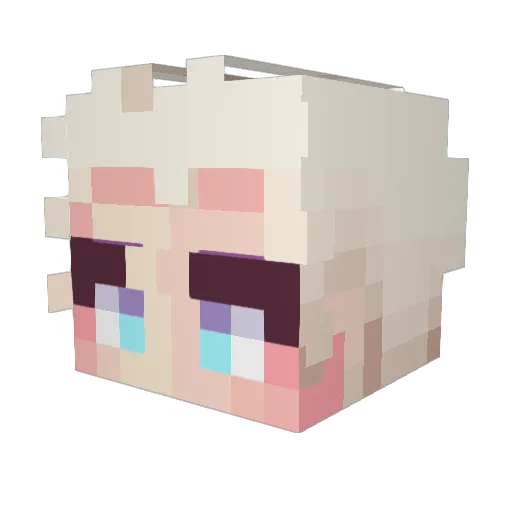 Jisusu Minecraft avatar head, 3D render