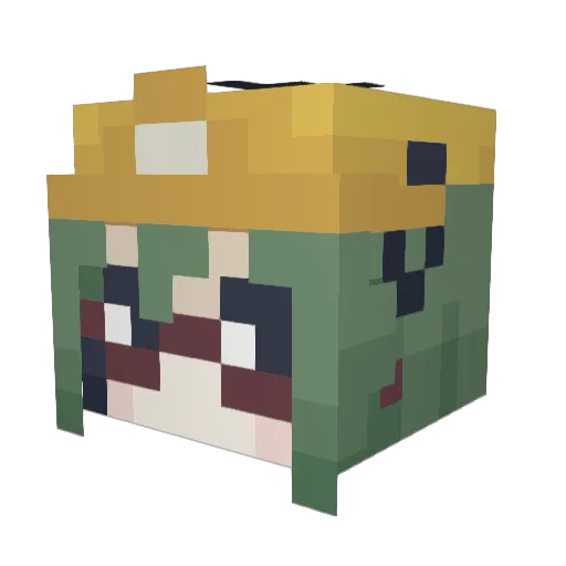 Jitsuemon Minecraft avatar head, 3D render