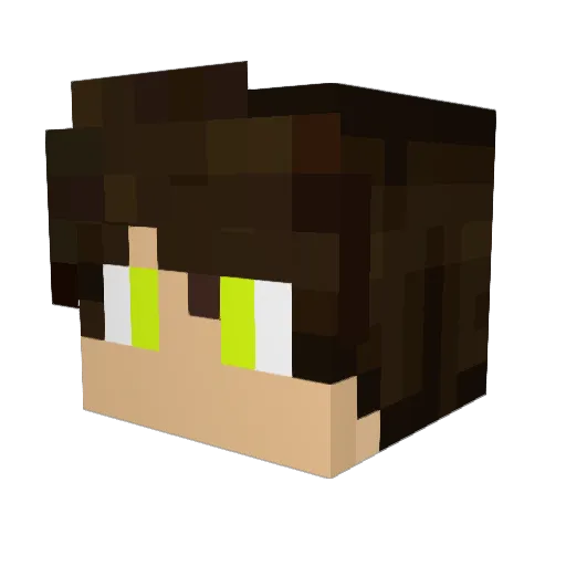 JitteryAwesome Minecraft avatar head, 3D render