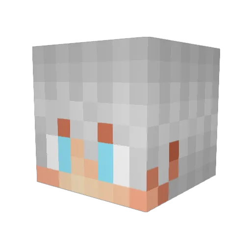 JiuHengYu Minecraft avatar head, 3D render