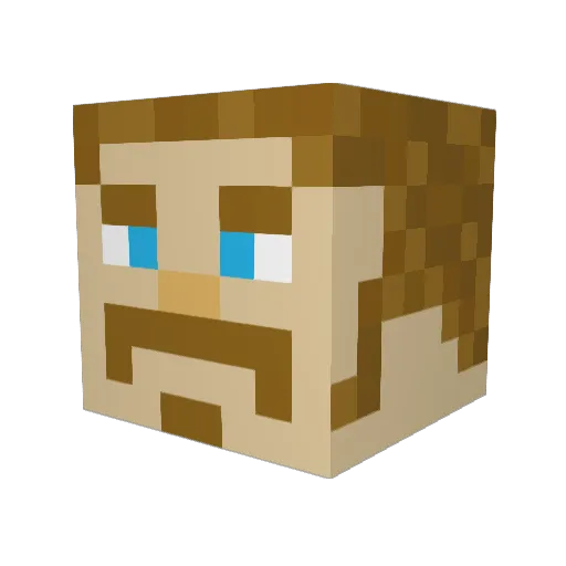 Jiubus Minecraft avatar head, 3D render