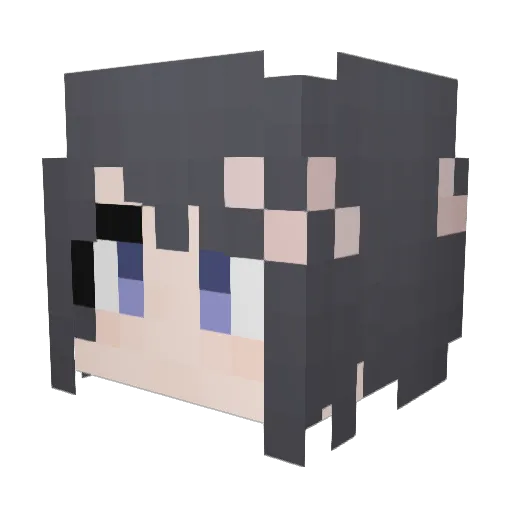 Jiudou Minecraft avatar head, 3D render