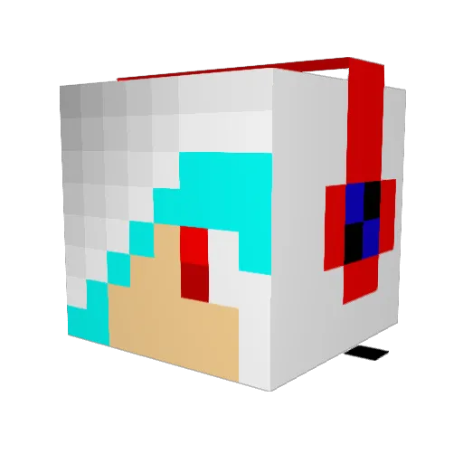 Jiyurei Minecraft avatar head, 3D render