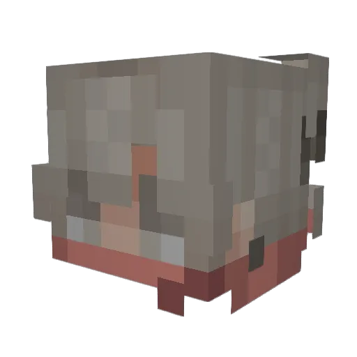 Jizell7 Minecraft avatar head, 3D render