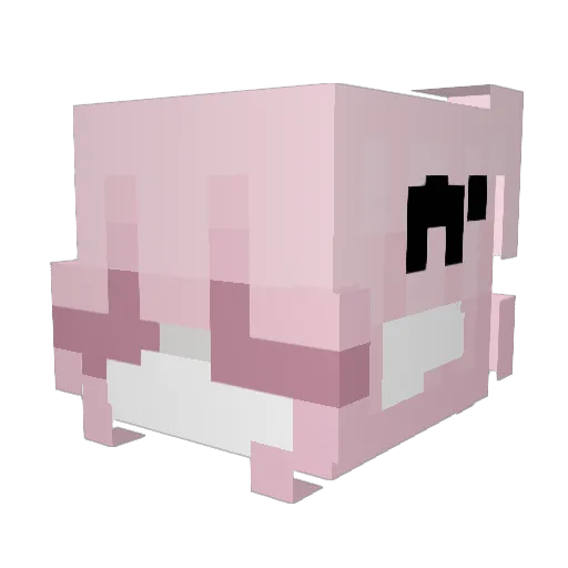 Jizeru_ Minecraft avatar head, 3D render