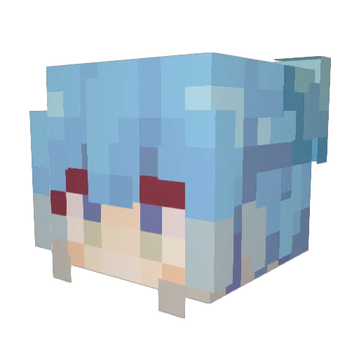 JizoCat Minecraft avatar head, 3D render